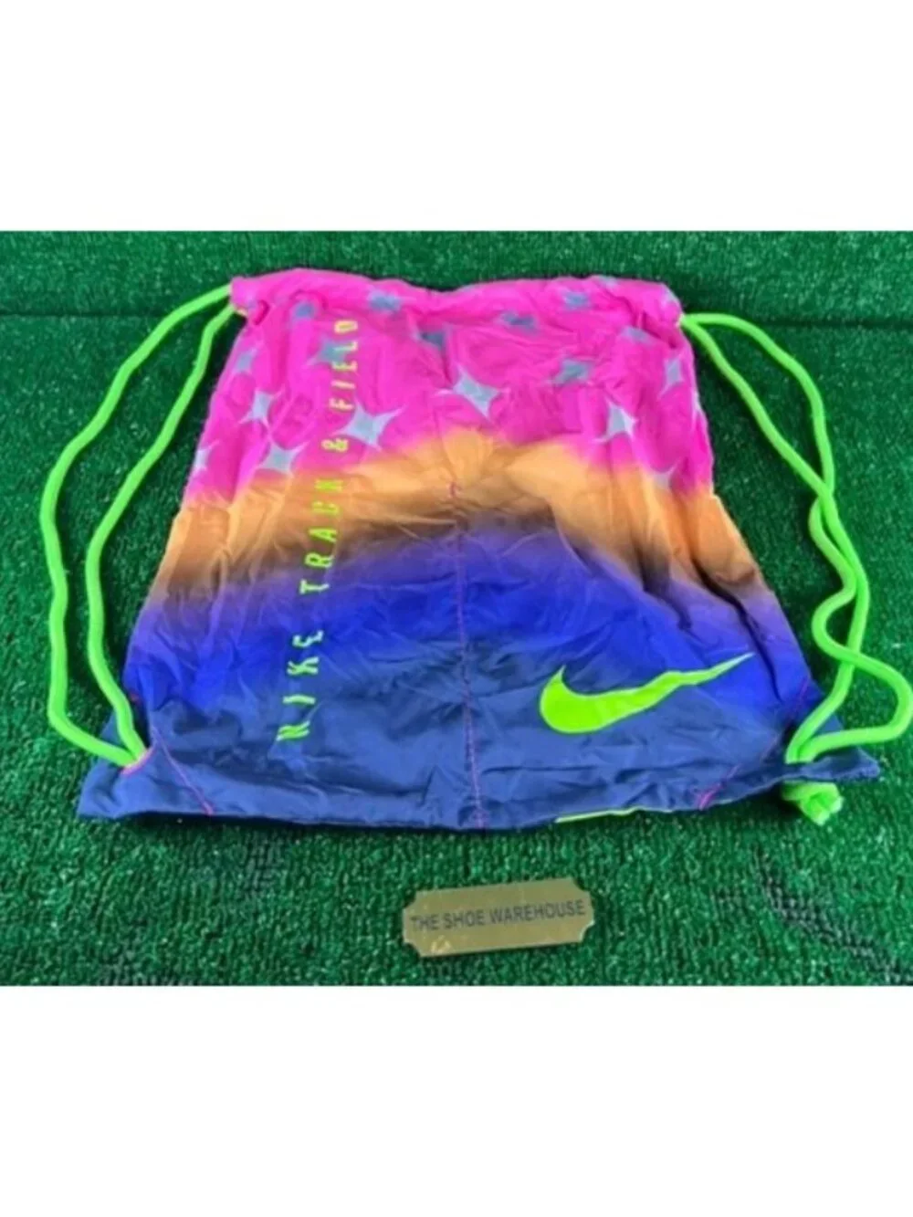Nike Track & Field Drawstring Gym Bag 15L Polyester Blue Pink Green Logo NEW